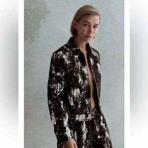 Zara Monochrome Abstract Blazer